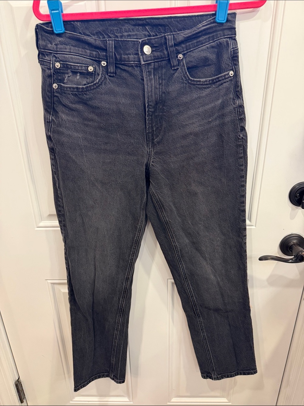 American Eagle Outfitters Washed Black Straight Jeans